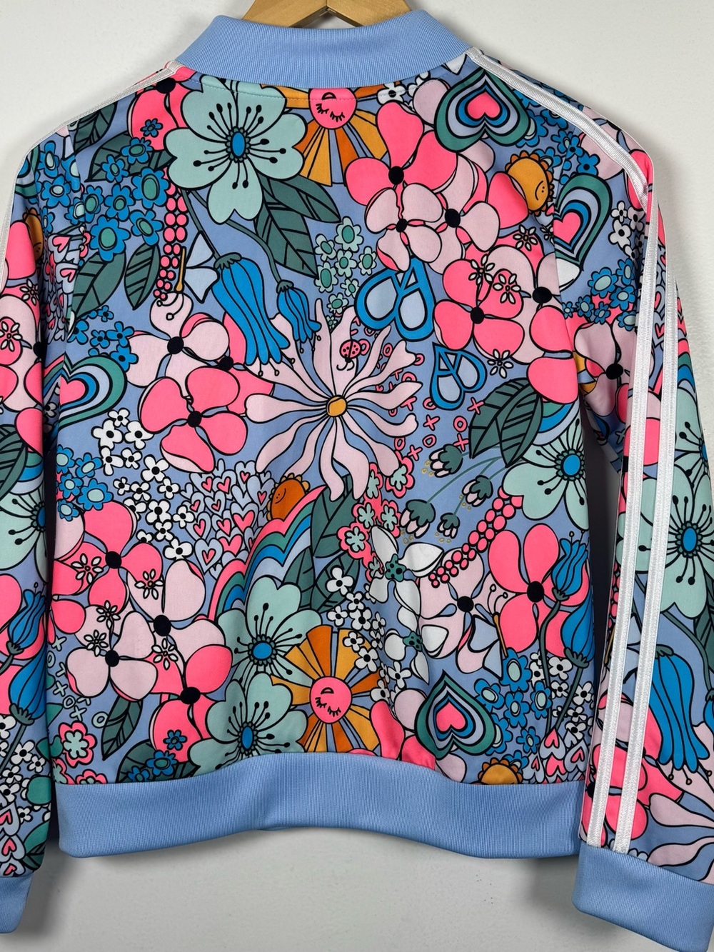 Adidas Retro Floral 70’s Artsy Print Track Jacket Girls 16 X Large Nordstrom EUC - Picture 6 of 6